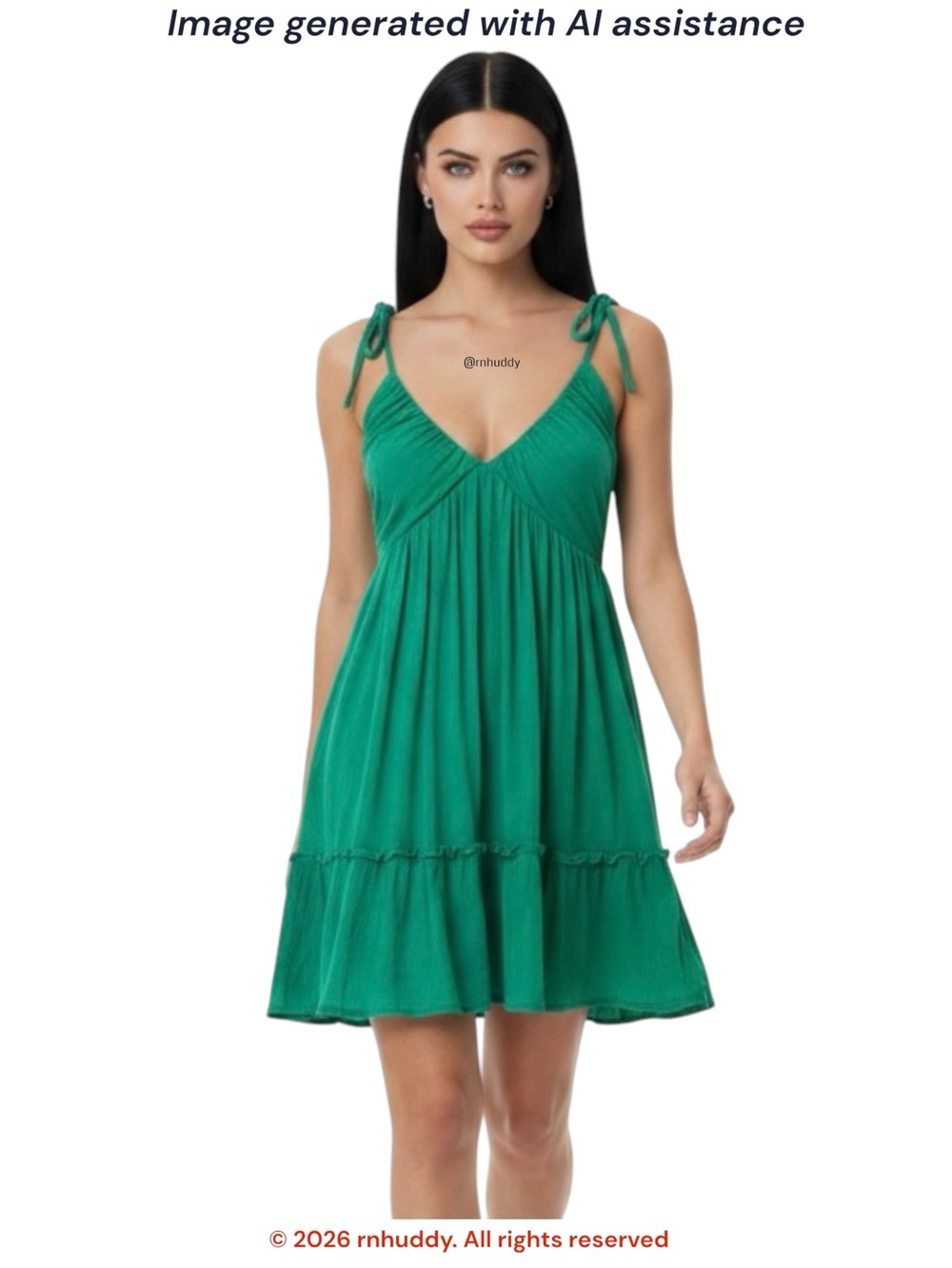 Flawless S green tie-shoulder mini dress